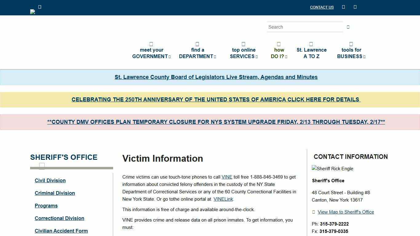 Victim Information | St. Lawrence County